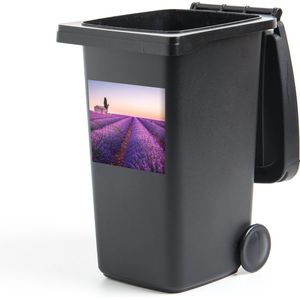 Container sticker Lavendel - Zonsondergang - Paars - Bloemen - 40x40 cm - Kliko sticker