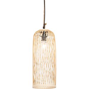 QAZQA calamus - Landelijke Hanglamp voor buiten - 1 lichts - Ø 25 cm - Naturel - Buitenverlichting