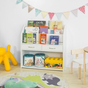 Simpletrade Kinderboekenplank - Speelgoedkist - Opbergplank voor kinderen - Wit