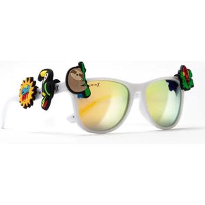 WildWinx - White Tropical- Kinder zonnebril - kinderzonnebrillen meisjes - kinderzonnebrillen jongens - vanaf 3 jaar - uv400 bescherming - zonnebril - bedels - vintage - hip - stoer - design