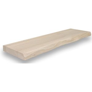 Zwevende wandplank 80 x 20 cm eiken boomstam - Wandplank - Wandplank hout - Fotoplank - Boomstam plank - Muurplank - Muurplank zwevend