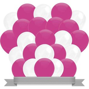 Ballonnen Roze / Wit (30ST)