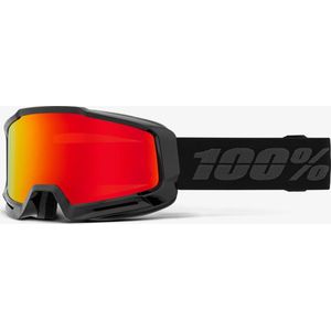 100% Ski Goggles Okan Hiper - Black/Red - Red Mirror Lens - L