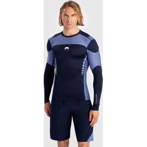 Venum Tempest Heren Rashguard Met Lange Mouwen - Marineblauw/Blauw - XXL