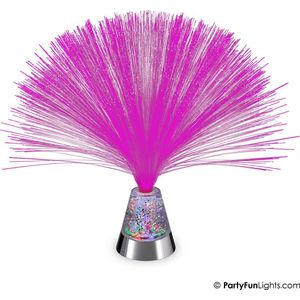 PartyFunLights - Glasvezel Glitter LED Lamp - verandert van kleur - werk op USB èn batterijen - glas fiber