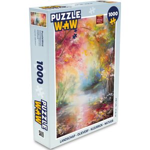 Puzzel Landschap - Olieverf - Kleurrijk - Natuur - Legpuzzel - Puzzel 1000 stukjes volwassenen