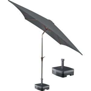 Kopu® vierkante parasol Altea 230x230 cm met voet - Grey