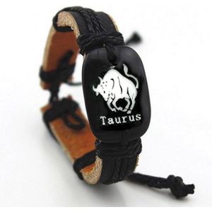 Montebello Armband Stier - Leer - Horoscoop - ∅20-23cm