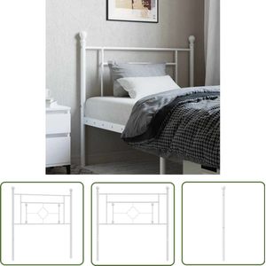The Living Store Hoofdbord 100 cm metaal wit - Hoofd Bord - Hoofdborden - Bed Frame - Beddecoratie - Slaapkamer Decoratie