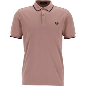 Fred Perry M3600 polo twin tipped shirt - pique - Darkpink Dusty rose Black