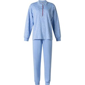 Lunatex dames pyjama 124200 extra dik van binnen aangeruwd blue maat S