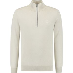 BOSS Kanobix Half Zip Trui Ecru - Maat M - Heren - Schipperstrui