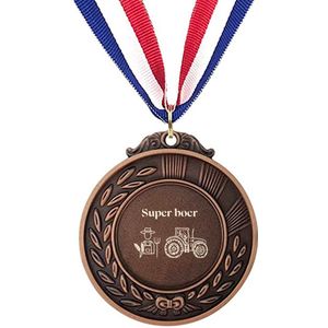 Akyol - super boer medaille bronskleuring - Boer - de beste boer - boeren - leuk cadeau voor iemand die boer is