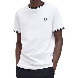 Fred Perry Twin Tipped regular fit T-shirt M1588 - korte mouw O-hals - wit - Maat: XS