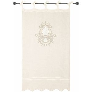 LOBERON Vitrage Casssandre wit/grijs