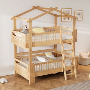 Jemaison® Stapelbed - Verstelbaar - Huis design - Kinderbed - Hoogslaper - Stapelbedden voor kinderen - 90x200 cm