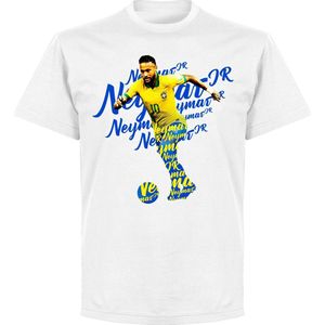 Neymar Brazilië Script T-Shirt - Wit - Kinderen - 140