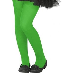 Neon groene verkleed panty voor kinderen
