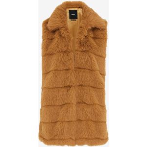 Mexx Gilet Imitatiebont Camel - Vrouwen - Camel - Maat Xl