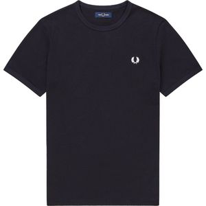 Fred Perry Ringer regular fit T-shirt M3519 - korte mouw O-hals - blauw - Maat: XL