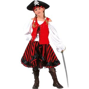 Verkleedpak Piraat Meisje Zwarthart 116 - Carnavalskleding