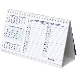 Brepols Kalender 2024 • Bureaukalender 4t • met overzicht van 3 maanden • met notitieruimte • 21 x12,5 cm