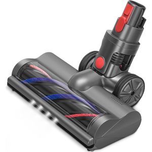 ZENC® Zuigmond Geschikt Voor Dyson V15, V11, V10, V8 & V7 Steelstofzuiger - Turbo Borstel - Vloerborstel Met 4 LED Lampen - Opzetstuk - Mondstuk - Stofzuigeraccessoires - Grijs