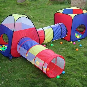 Kruiptunnel tunnelspel voor kinderen 4-in-1 pop-up tent met tunnel tuinspel cadeau voor jongens meisjes 1-6 jaar zonder ballen rood Kruiptunnel