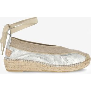 Shabbies Amsterdam Espadrille Palma Kimono Silver - Maat 41