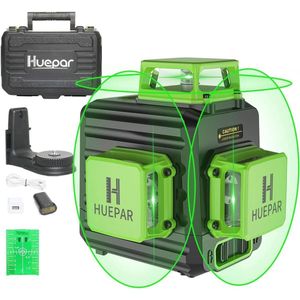 3 x 360° Kruislijnlaser met Lithium-ion Accu en Handige Draagtas