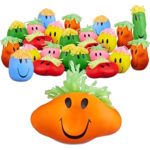 Relaxdays 12x stressbal - anti-stressbal lachen 9 cm - knijpbal - 120 g - grappig gezicht