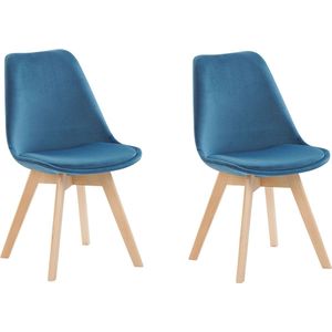 Set van 2 eetkamerstoelen DAKOTA II Fluweel Blauw