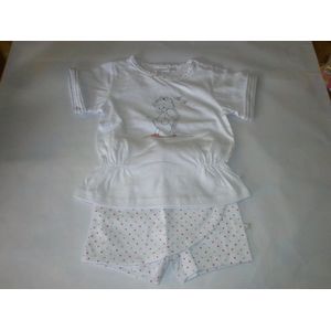 Noukie's - Pyjama - Meisje - Wit met stip - 4 jaar 104