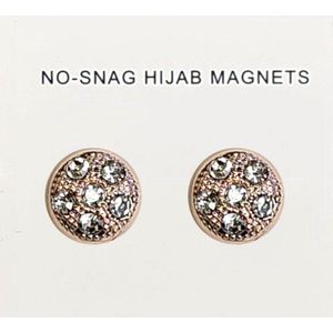 Fako Bijoux® - 2x Magnetische Broche Kristal - Hoofddoek Magneet - Sjaal - Hijab Accessoires - Abaya - 12mm - 2 Stuks - Shiny Rosé Goud