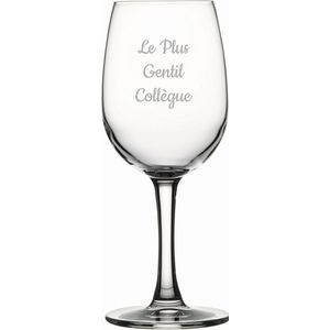 Witte wijnglas gegraveerd - 26cl - Le Plus Gentil Collègue