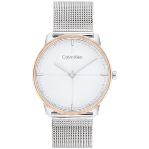 Calvin Klein CK25200157 Expression Dames Horloge - Mineraalglas - Staal - Zilver - Ø 35 mm - Quartz - Druksluiting - 3 ATM (spatwater)