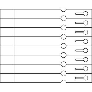 Sleufetiketten / Bagageticket – 104 stuks - 8 Etiketten per vel – Om zelf te bedrukken met elke soort laserprinter – 250 x 25mm + afscheurstrook