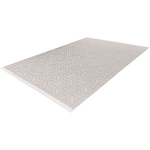 Lalee Damla - barrok Vloerkleed - hoog laag Tapijt – franjes Karpet - Super zacht - 3D Effect - antislip rug- Wasmachine proof - 80x140 cm loper – grijs