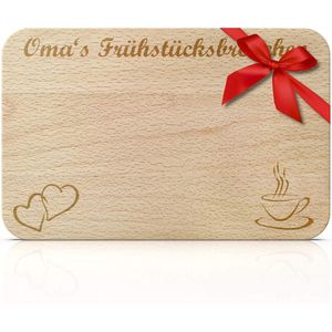 Liebspecht® Ontbijtbord met Gravure voor Oma en Opa - Hoogwaardig Beukenhout - Perfect Cadeau-idee (Oma)