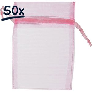 50 organza zakjes (8x10)cm met trekkkoord cadeauzakjes caseautasje snoepzakje bruiloft bedankje weggeefgeschenk feestartikel knutsel hobby versiering feestdecoratie