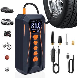 Draagbare Mini Luchtcompressor met Digital LCD Display - 150 PSI Bandenpomp voor Auto, Fiets en Motorfiets