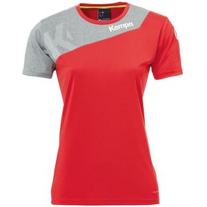 Kempa Core 2.0 Shirt Dames Rood-Donker Grijs Melange Maat L