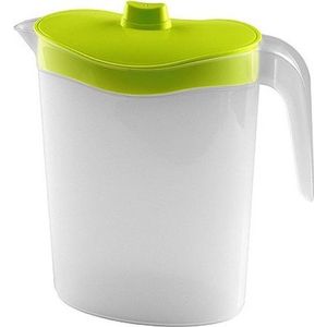 Handige Transparante Plastic Waterkan/Sapkan met Groen Deksel - 2,5 liter