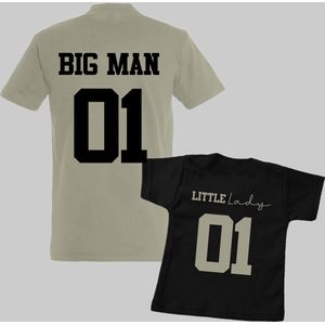 Matching shirts vader en dochter-Vaderdag cadeau-Cadeau voor Papa-Heren Maat XXL-Kind Maat 74