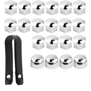 17 mm zilveren Wielboutdoppen Duokon 20 stks - Moer auto wiel hub schroef bescherming anti-diefstal afdekdop