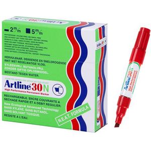 ARTLINE 30 NEAT - Permanent Marker - Doos van 12 stuks - 2,0-5,0mm Lijndikte - Rood