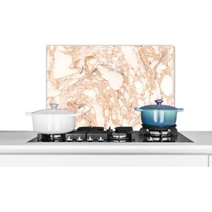 Spatscherm keuken 70x50 cm - Kookplaat achterwand Marmer - Rood - Bellen - Muurbeschermer - Spatwand fornuis - Hoogwaardig aluminium