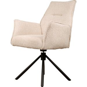 Usuals - Nora Draaistoel - Stof - Beige - Zithoogte 48cm x Zitbreedte 41cm - Vintage