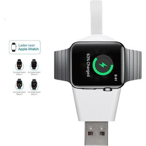 DrPhone D2 - Draagbaar iOS Watch Lader - Oplader - Sleutelhanger - Geschikt Voor iOS Smartwatch 1 / 2 / 3 / 4 / 5 / 6 / 7 SE iOS Watch Nike - Wit