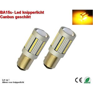 2x BAU15s CANBUS Knipperlicht Oranje 66smd 10-30v